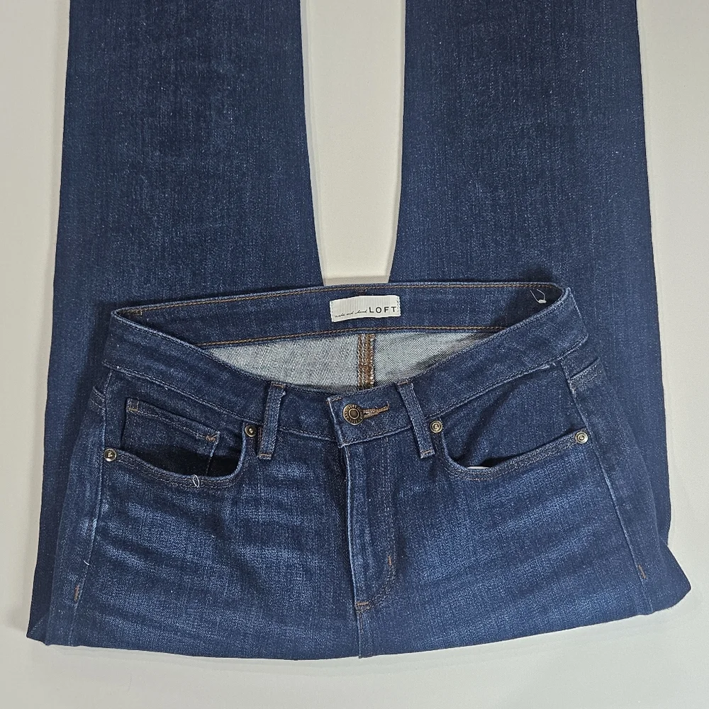 Loft Jeans‎ Womens Size 2 Blue The Curvy Super Soft Girlfriend Minimalist Denim - Picture 2 of 8